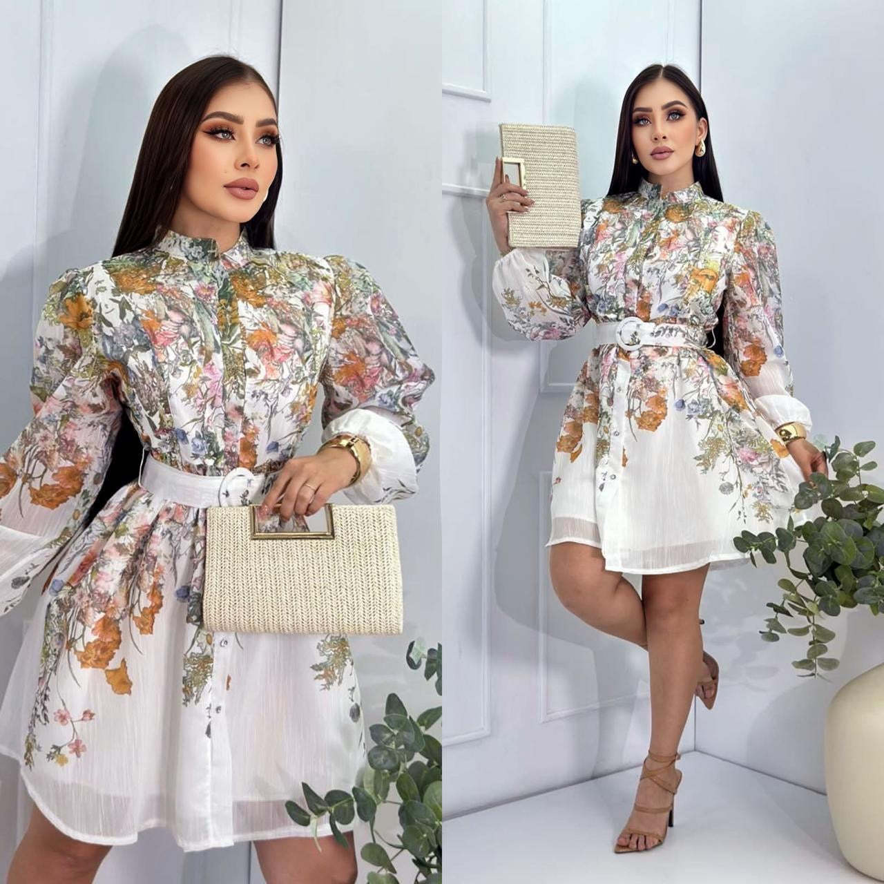 Vestido Dolce Sweet Floral – Elegancia Romántica en Poliéster e Hilo