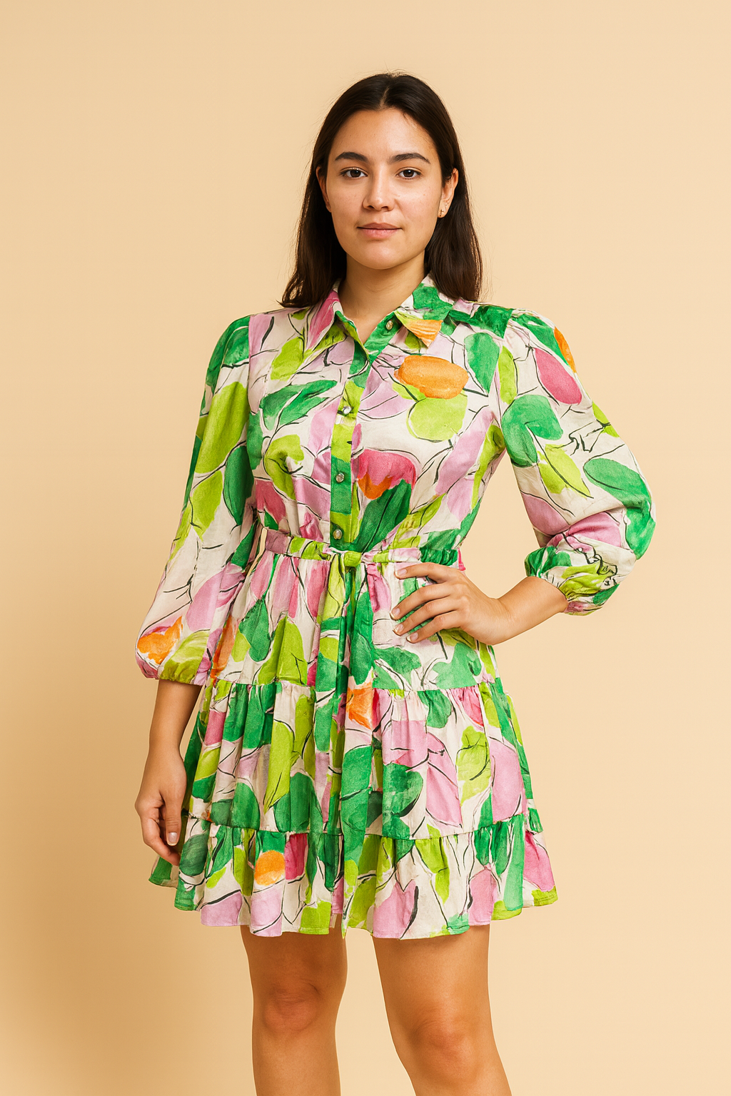 Vestido casual de seda